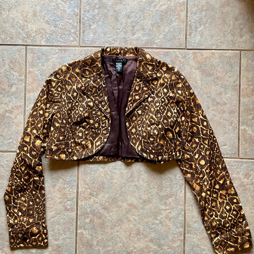 Leopard Print Cropped Jacket
